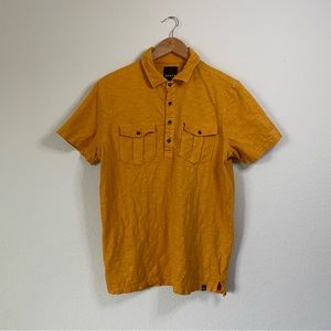 Prana Mens Mustard Yellow Polo Shirt Size Medium